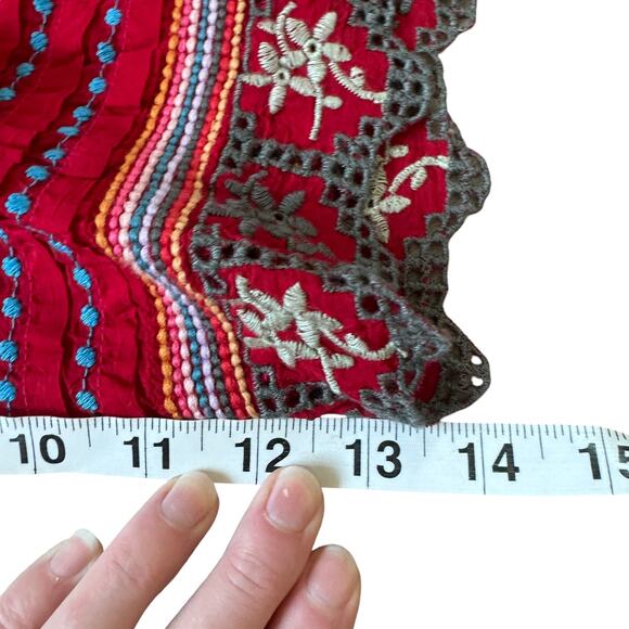 Johnny Was Mayu Wild Cherry Red Tunic Blouse - Picture 10 of 10